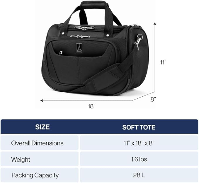 Travelpro Maxlite 5 Softside Lightweight Underseat Carry-On Travel Tote, Overnight Weekender Bag