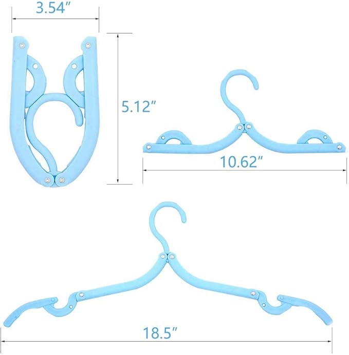 20 Pcs Travel Hangers with 12 Pcs Clips Cruise Ship Essentials Portable Folding Clothes Hangers Travel Accessories Foldable Clothes Drying Rack