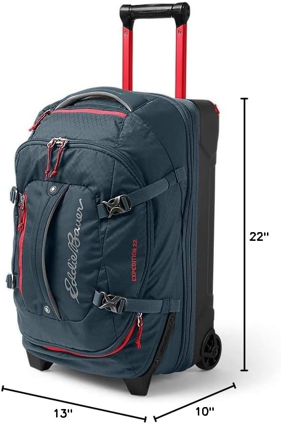 Eddie Bauer Expedition Rolling Duffel Bag with Wheels | Travel | Carry-On | Luggage | Rugged | Durable - Storm, 22"