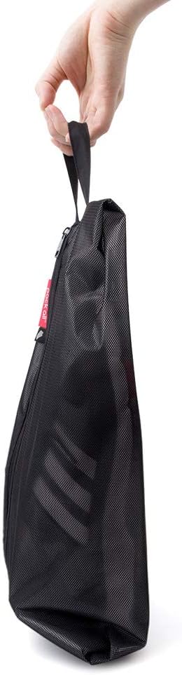 pack all Plus-Sized Shoe Bag for Travel, Water-Resistant Shoe Pouch for Gym, Odor-Resistant Soccer Cleats Bag for Sport (Black, 2-Pack)
