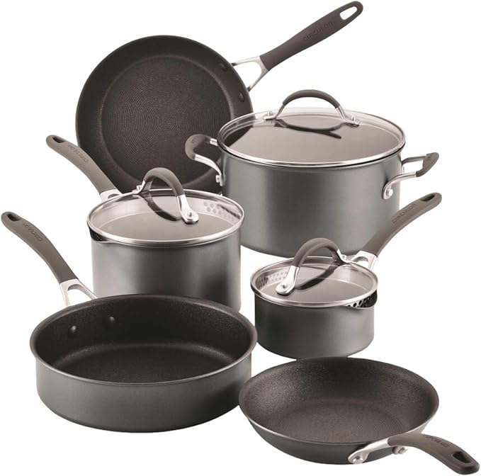 Circulon A1 Series with ScratchDefense Technology Nonstick Induction Cookware/Pots and Pans Set, 9 Piece, Graphite