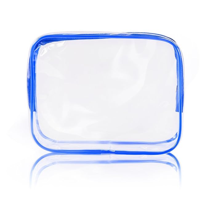 3Pcs Crystal Clear PVC Travel Toiletry Bag Kit for Women Men, Waterproof Vinyl Organizer Clear Makeup Bags with Zipper Handle Straps, Cosmetic Bag Pouch Carry on Airport Airline Compliant Bag Handbag
