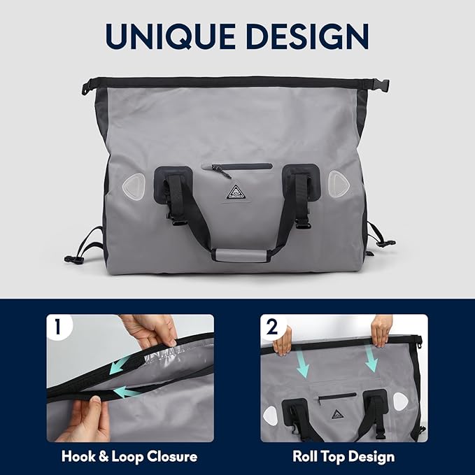 Haimont Waterproof Duffel Bag Roll-top Dry Duffel Bag with Quick-fixed Straps for Motorcycling, Rafting, Boating, SUP, Kayaking, Travel, 50L/70L