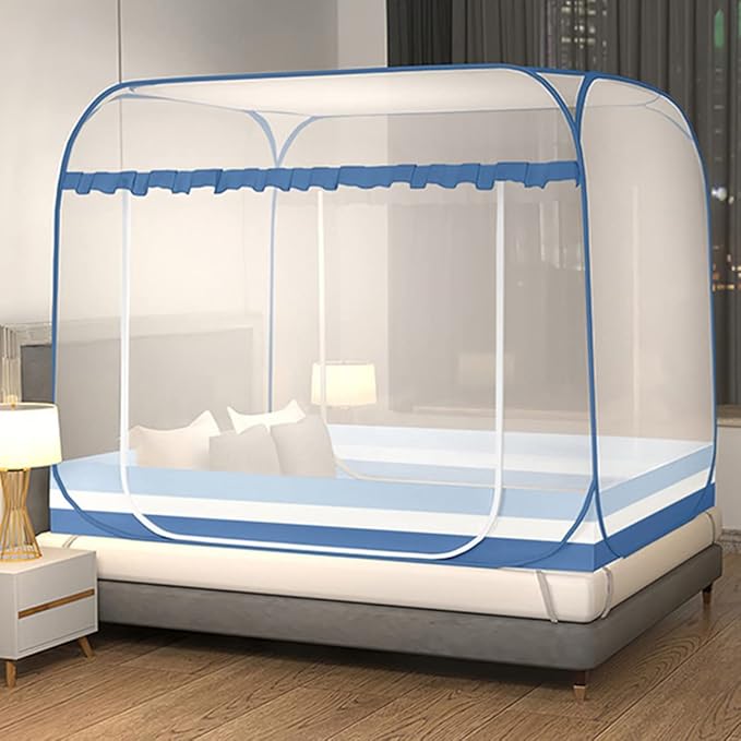 Jsanh Folding Mosquito Net Tent Canopy Curtains for Beds Pop Up Mosquito Net Tent King Size Portable Mosquito Netting with Bottom for Baby Adults(L80xW80XH62 inch