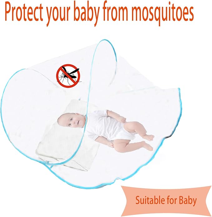 CMINGJ Portable Mosquito Head Net Foldable Pop-Up Travel Essentials Mosquito Net for Bed Free Installation-Large Size Suitable for Bedroom, Camping, nap (Extra Large)