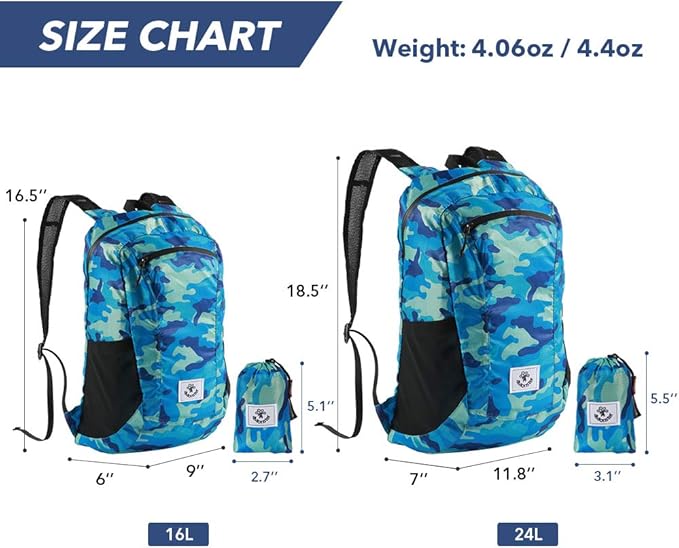 4Monster Hiking Daypack,Water Resistant Lightweight Packable Backpack for Travel Camping Outdoor