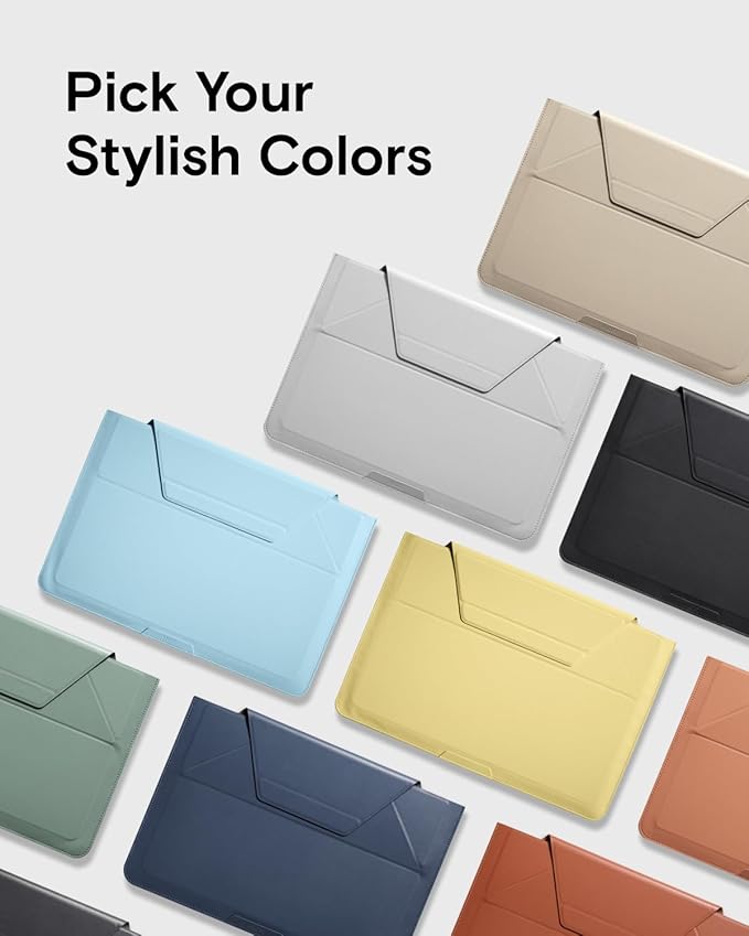 MOFT Laptop Carry Sleeve, 2-in-1 Laptop Bag & Stand for 16" MacBook Air/Pro & Dell/HP/Lenovo/Asus, Stylish Slim Computer Sleeve Bag with Expandable Storage for Computer Accessories, Beach White