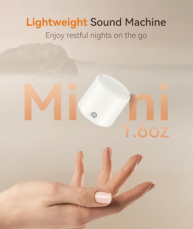 Dreamegg Portable White Noise Machine - Travel Sound Machine for Sleep, Features Powerful Battery, Egg-Sized, 16 Nature Sounds, Timer, Sound Machine for Baby Adults Office Privacy Home Gift