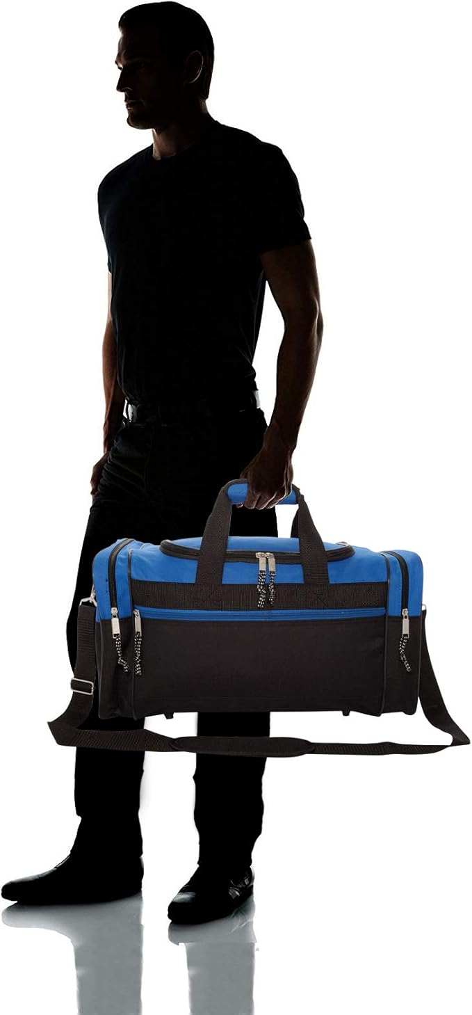 DALIX 17" Blank Duffle Bag Duffel Bag Travel Size Sports Durable Gym Bag