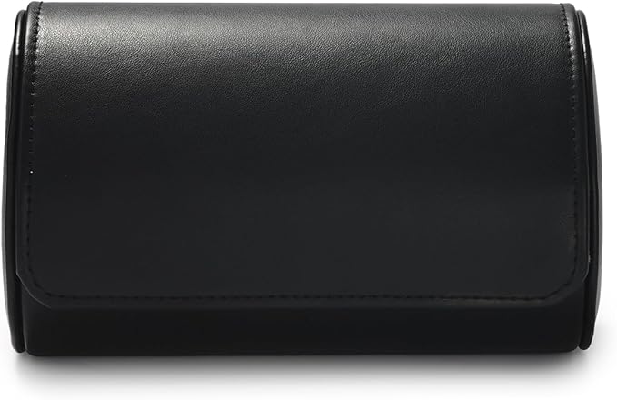 Oirlv Premium Leather Watch Roll Travel Case 2-Slot Watch Box for Men and Women Storage & Organizer Display, Anniversary Birthday(Black)