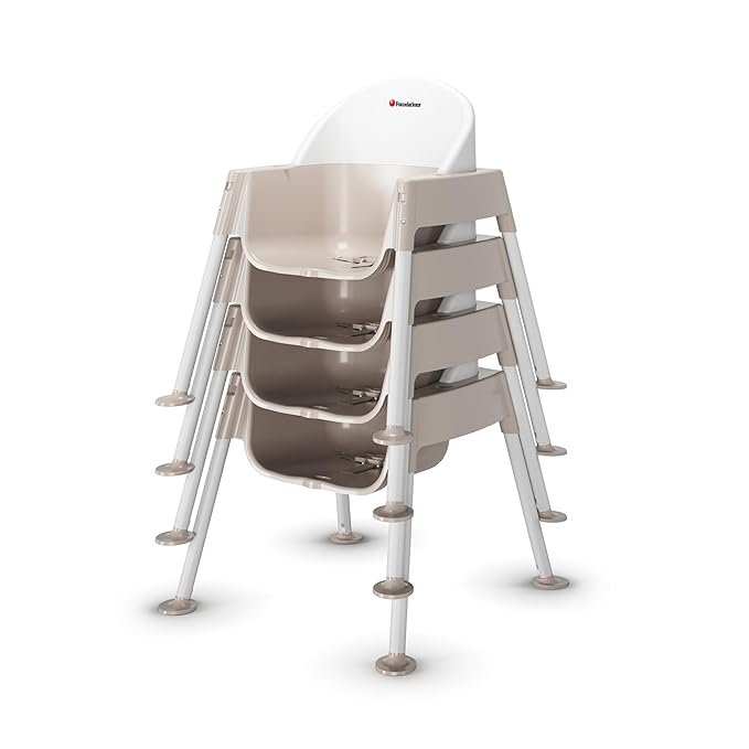Foundations Secure Sitter Feeding Chairs Multipack, No-Tip Feet, 3-Point Adjustable Harness, Removable Tray, Easy to Clean, Stackable Feeding Chairs, 3 Pack (9 inch)