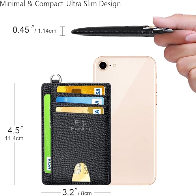 FurArt Slim Minimalist Wallet, Front Pocket Wallets, RFID Blocking, Credit Card Holder for Men & Women