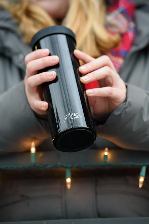 bobble French Coffee Presse, On-The-Go use, Quick Brew, Slim Design, Triple Wall Insulation, 14 oz (Blue)