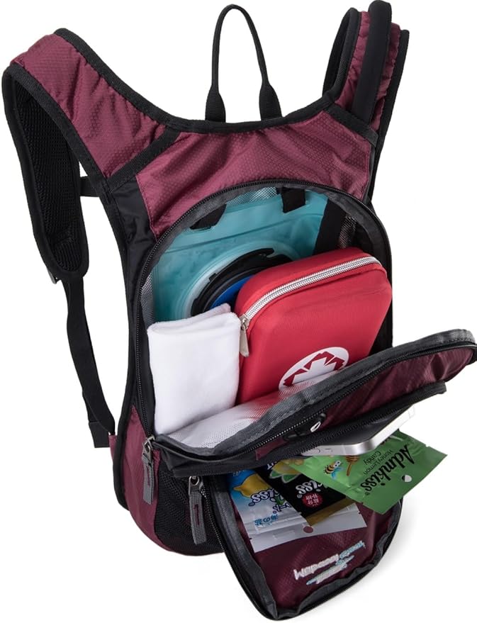 15L Insulated Hydration Backpack Pack with 2L Water Bladder Lightweight Hiking Backpack Bag for Women Men Daypack for Hiking Running Festival Camping Biking