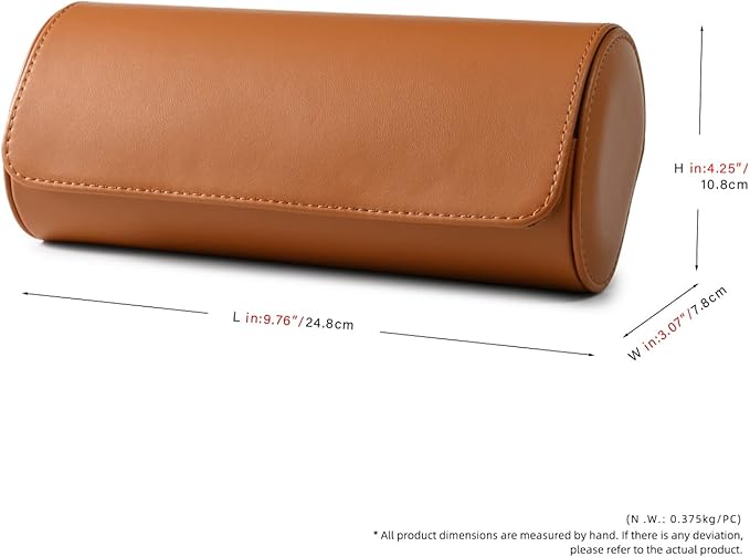 Oirlv Premium Leather Watch Roll Travel Case 3-Slot Watch Box for Men and Women Storage & Organizer Display, Anniversary Birthday(Brown)