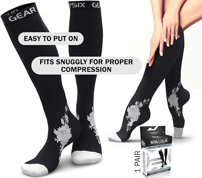 Physix Gear Compression Socks 20-30 mmHg - Men & Women - Running, Nurses, Shin Splints, Flight, Travel