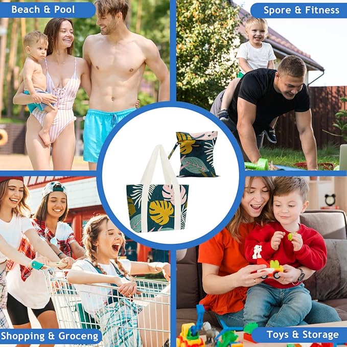 Beach Bags Wet Bag for Swimsuit Tote Bag for Friends Travel Gifts, Aloha Bags Waterproof Vacation Essential