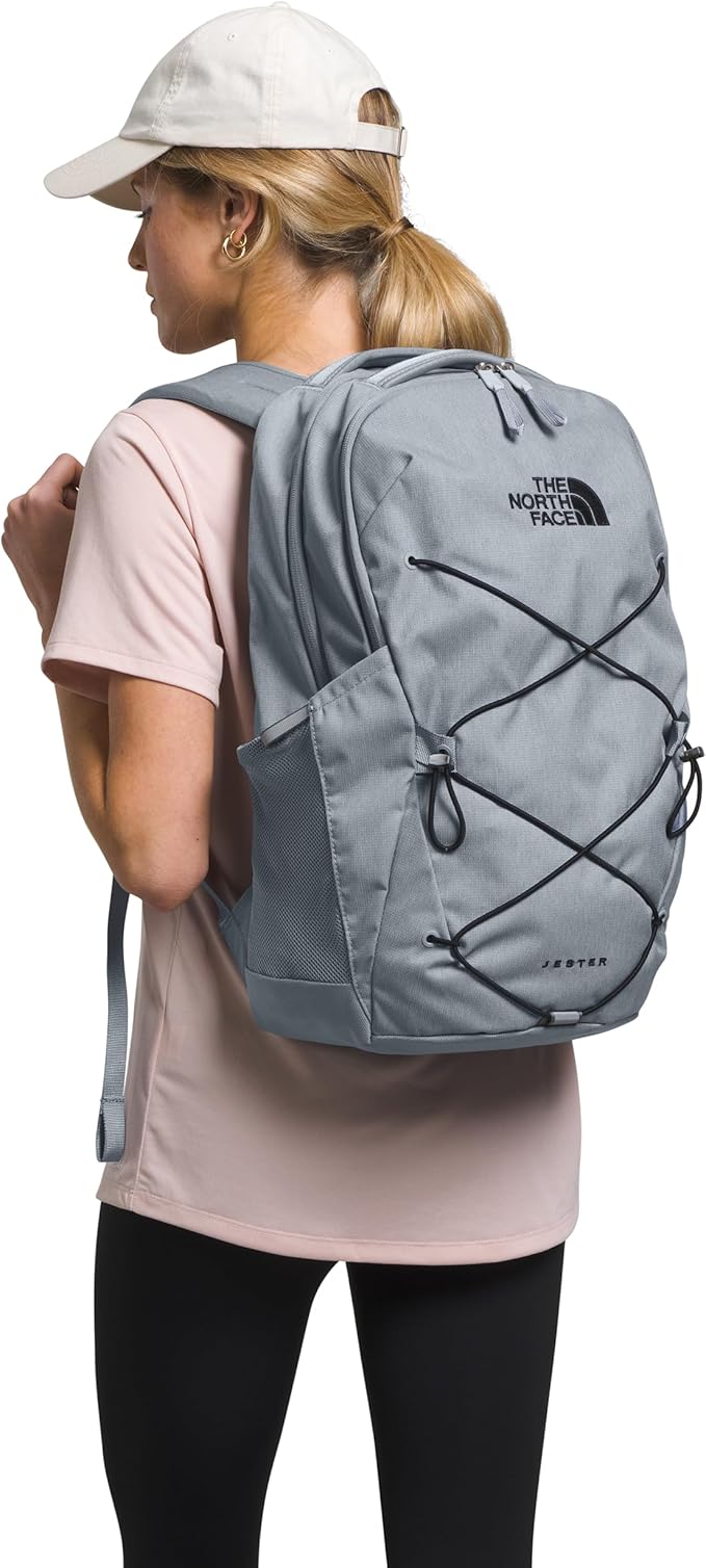 THE NORTH FACE Jester Everyday Laptop Backpack | Commuter Daypack with Water Repellent Finish, 16" Laptop Sleeve, Huge Main Compartment, Mid Grey Dark Heather/TNF Black-NPF, One Size