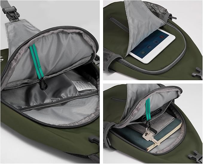 WATERFLY Crossbody Sling Backpack Sling Bag Travel Hiking Chest Bag Daypack