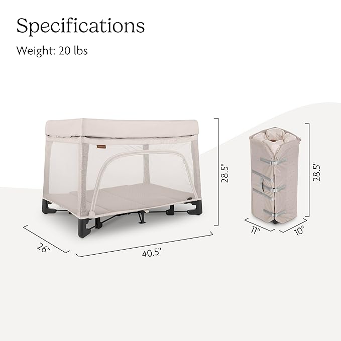 UPPAbaby Remi Playard | Deluxe 3-in-1 Portable Playard, Bedside Bassinet + Travel Crib| Mesh Bassinet, Mattress, Organic Cotton Mattress Cover + Storage Bag Included | Charlie (Sand Mélange)