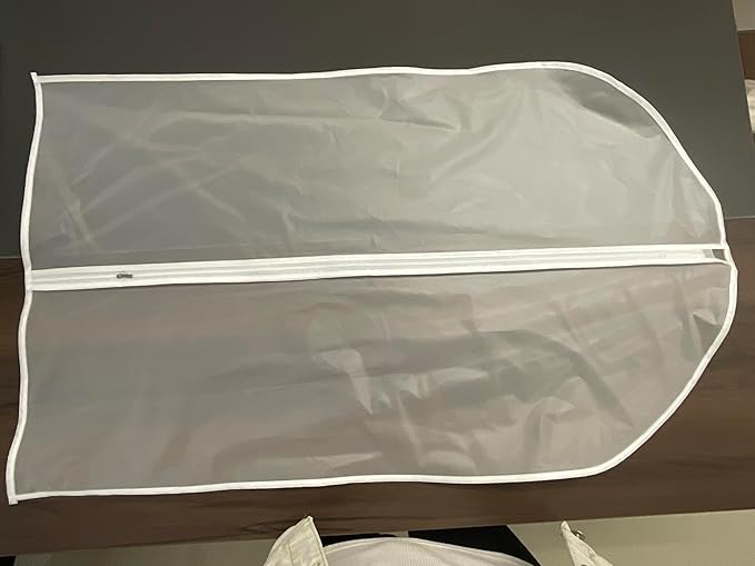 Garment Bags for Hanging Clothes 24'' x 48'' Long Suit Dust Hanging Garment Bag White Breathable Suit Covers for Closet Full Zipper Dust Cover for Dance Dress Clothes Pack of 6