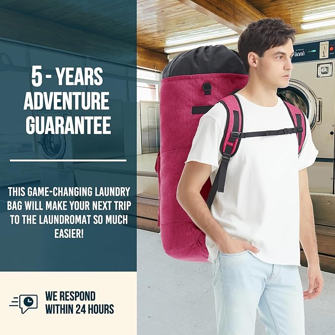 Laundry Bag Extra Large 115L,Laundry Backpack with Shoulder Straps,Sturdy Travel Laundry Bags with 4 Pockets,Laundry Backpack Heavy Duty,Clothes Hamper Bag XXL,College Dorm Essentials