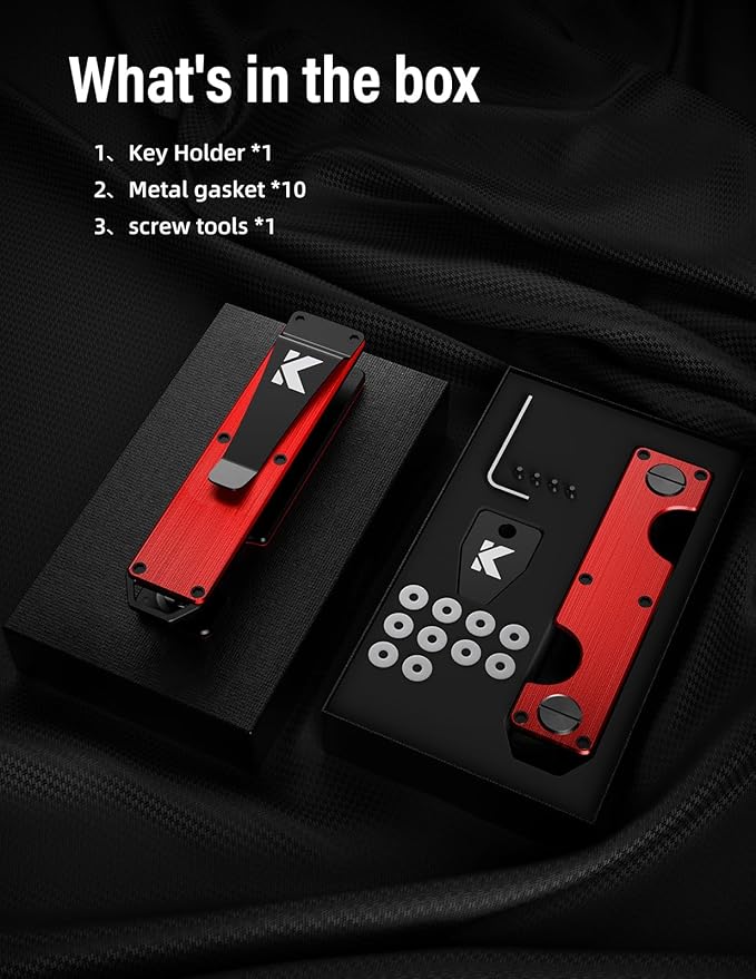 Key Organizer Key Holder Compact Key Case Minimalist Metal Key Chain Key Holder for Keychain Secures 8-10 Keys EDC
