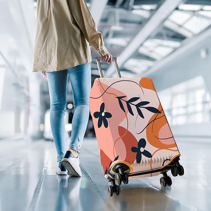 Travel Luggage Cover Suitcase Protector Fits 18-32 Inch Wheel Covers PatternedTravel Related Items Flower Luggage Protector Elastic M