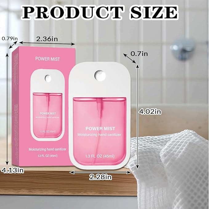 Power Mist Hydrating Hand Sanitizer Spray, Portable Travel-Size Hand Sanitizer Spray, 500-Sprays Each,Suitable for Both Adults and Children (Aloe vera)