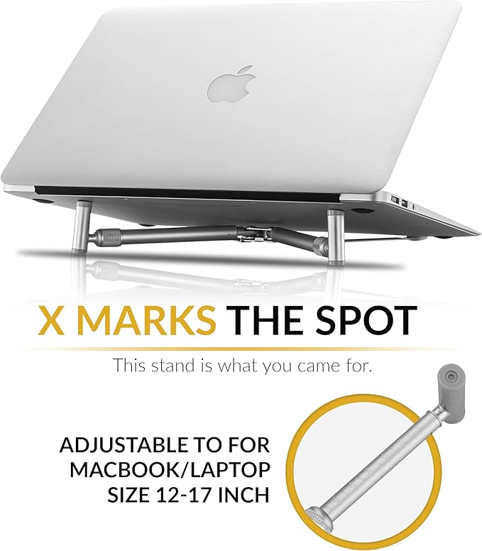 X-Stand Laptop Stand, Steklo Universal Computer Stand for MacBook 12" 13" 15" 17" Screen, Aluminum Cooling Portable Adjustable MacBook Stand, Laptop Riser (NEWEST 2018 2017 2016) X-Stand