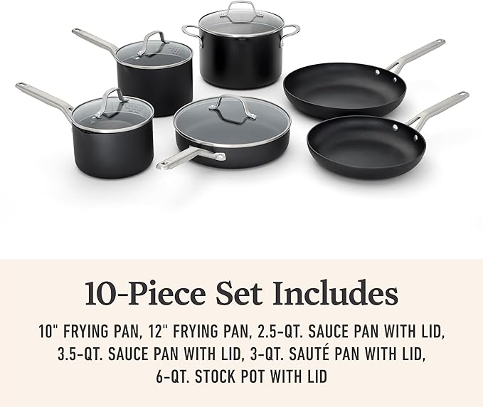 Calphalon® Hard-Anodized Nonstick 10-Piece Cookware Set
