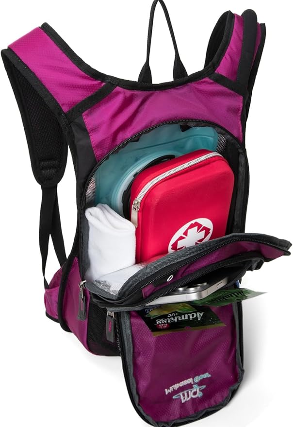 15L Insulated Hydration Backpack Pack with 2L Water Bladder Lightweight Hiking Backpack Bag for Women Men Daypack for Hiking Running Festival Camping Biking