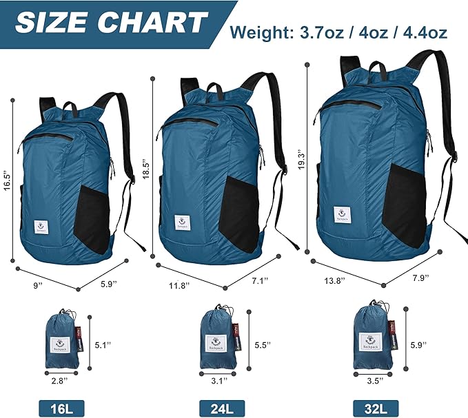 4Monster Hiking Daypack,Water Resistant Lightweight Packable Backpack for Travel Camping Outdoor