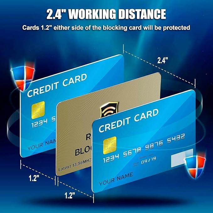 SaiTech IT 20 Pack RFID Cards One Card Protects Entire Wallet Purse For Men & Women, Contactless Bank Debit Credit Card Protector ID ATM Guard Card – Golden