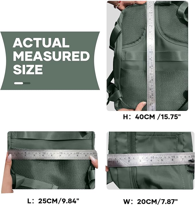 coowoz Travel Backpack Carry On for Women Man Gym Backpack with Laptop Compartment Mochila de Viaje Teacher Personal Item Backpacks Rucksack Airplane Accessories Must Haves Olive Green Small