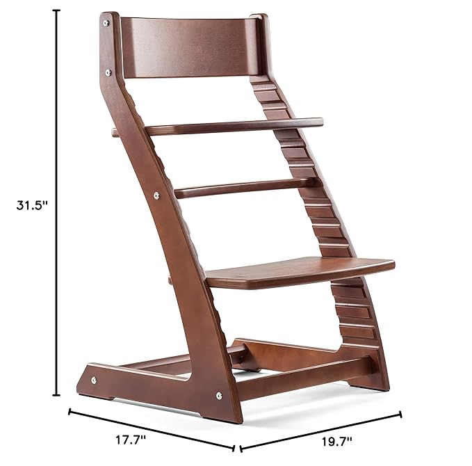 FORNEL Scandinavian Wooden High Chair | The Adjustable Grow-with-Me Chair, A Smart Alternative to Stokke | Perfect for Modern, Minimalist Kitchens (Natural & White)