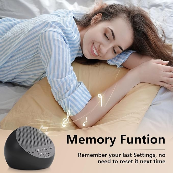 Sound Machine Portable Rechargeable White Noise Machine with 30 Soothing Sounds for Baby Kids Adults 32-Level Vol 4 Timer Brown Noise Sleep Sound Machine for Travel Office Privacy Home