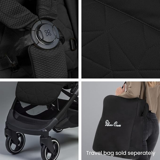 Silver Cross Clic Compact Stroller β Lightweight Travel Stroller for Newborn to Toddler (Birth to 55 lbs), One-Hand Fold, Lie-Flat Seat, Airplane Cabin Approved, UPF50+ Canopy (Space)
