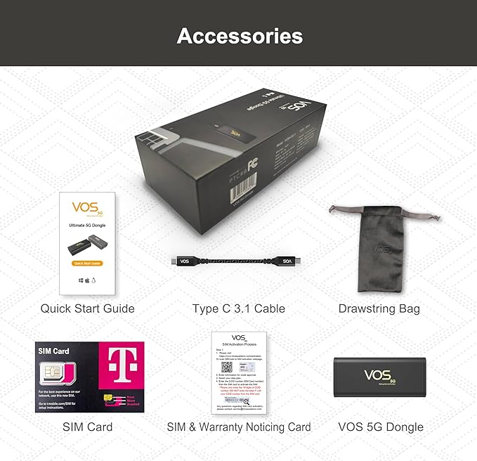 Tri Cascade VOS 5G Cellular Travel Internet, Qualcomm Snapdragon X55 5G Modem-RF Full 5G Spectrum System Global Access Supports macOS, iPadOS, Windows, Linux, USB C Dongle
