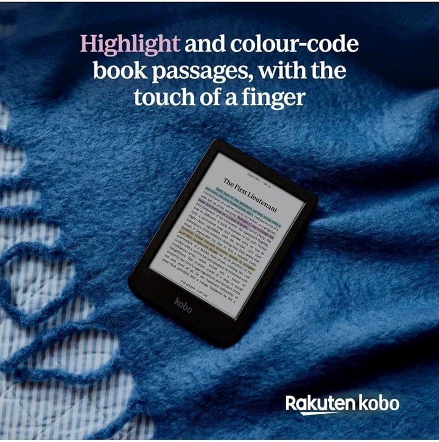 Kobo Clara Colour | eReader | 6β Glare-Free Colour E Ink Display | Dark Mode Option | Waterproof | Audiobooks | 16GB of Storage | Black