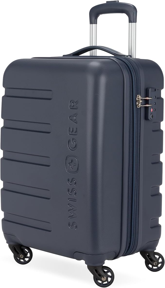 SwissGear 7366 Hardside Expandable Luggage with Spinner Wheels, Navy, Carry-On 19-Inch