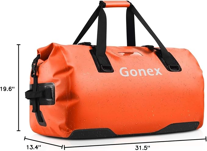 Gonex 40L 60L 80L Extra Large Waterproof Duffle Travel Dry Duffel Bag Heavy Duty Bag with Durable Straps & Handles for Kayaking Paddleboarding Boating Rafting Fishing