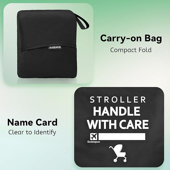 Guiseapue Stroller Bag for Airplane: Christmas White Elephant Gifts for Adults, Stroller Cover for Airplane Travel, 46" H x 21" W x 13" D, Stroller Travel Bag for Single, Double, Jogging Stroller