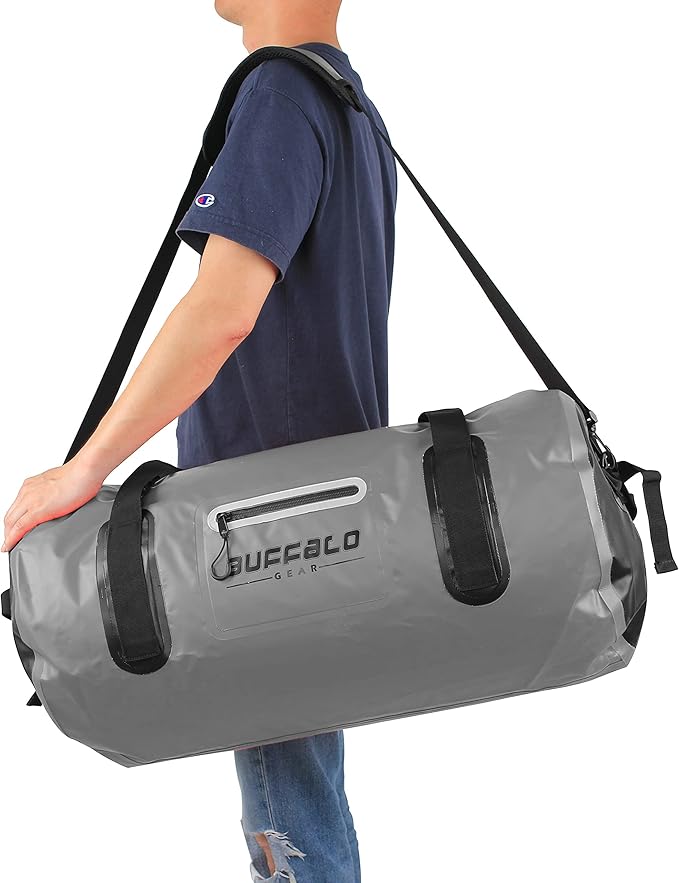 Buffalo Gear Waterproof Duffle Bag 40L 60L 80L Roll-top Dry Bag Heavy Duty Waterproof Duffel Travel Bag for Kayaking Rafting Boating Fishing Camping