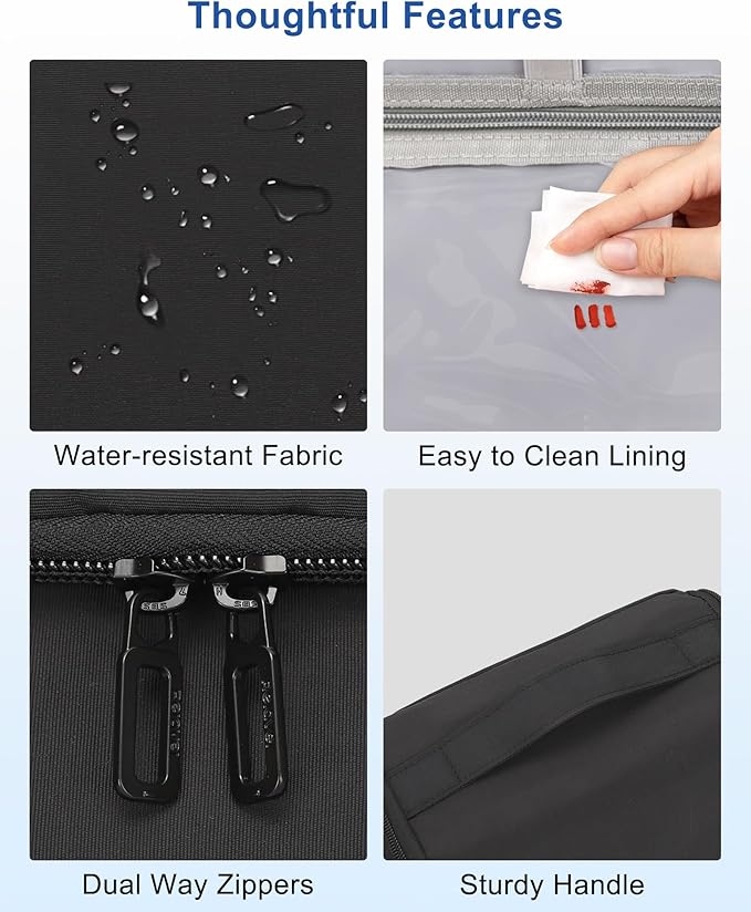 Relavel Hanging Toiletry Bag for Men and Women, Travel Toiletries Bag Water-resistant Large Makeup Cosmetic Organizer Storage, Shaving Dopp Kit Shower Bathroom Hygiene Bags, Carry-on Travel Essentials