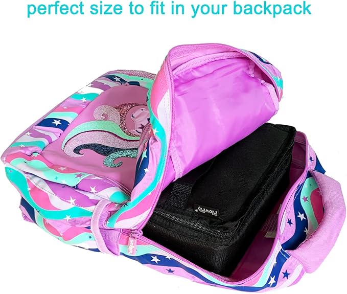 FlowFly Small Insulated Lunch box Portable Soft Bag Mini Cooler Thermal Meal Tote Kit with Handle for Work & School, Light Matcha