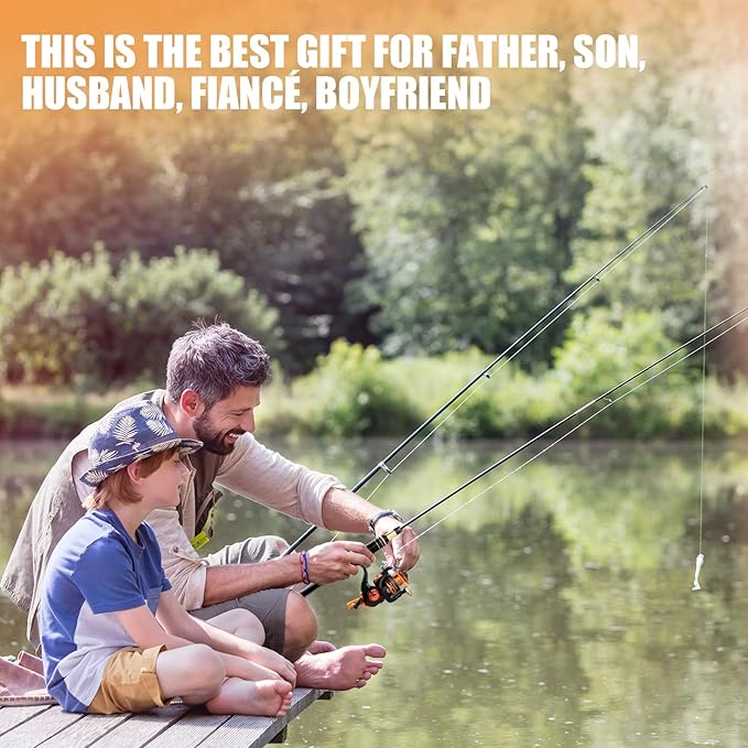 mouhike Carbon Fiber Telescopic Fishing Rod Reel Combo Lightweight Collapsible Spinning Pole Reel Kit Fishing Gear Set Portable Travel Fishing Kit with Tackle Bag Lures Hooks Fishermen Gift