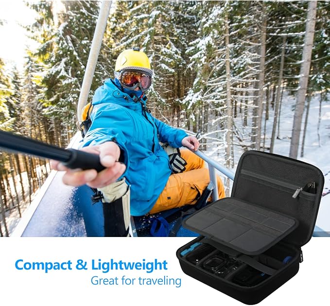 JSVER Hard Case for GoPro Cameras Carrying Case For Gopro Hero 13/12/11/10/9/8/7/AKASO EK7000/AKASO Brave 4 4K /Brave 7 LE/Brave 8/AKASO V50X /insta360 and Other Action Cameras