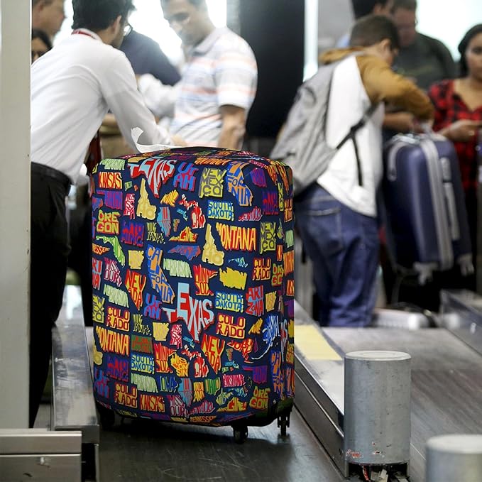 Explore Land Travel Luggage Cover Suitcase Protector Fits 31-32 Inch Case (America Map, XL)