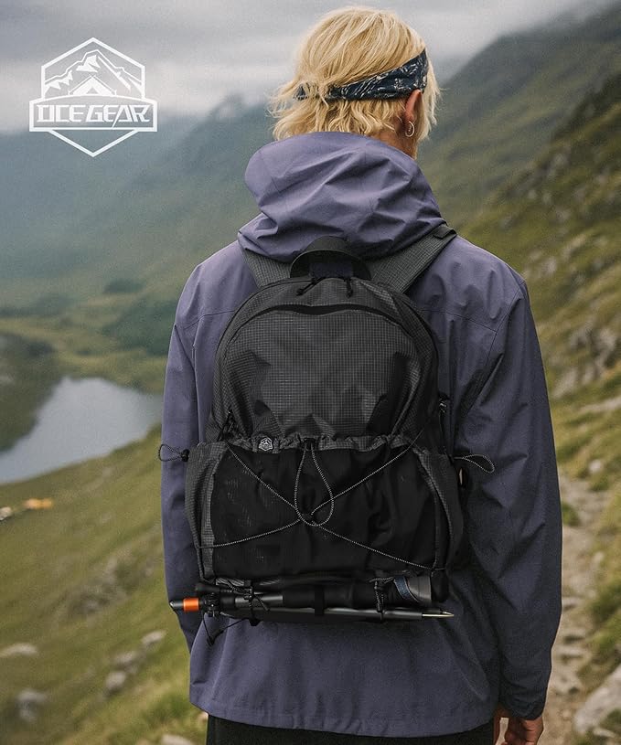 Lightweight Hiking Backpack, Camping Backpack 20L Small Backpacks Water Resistant Daypack for Women Men (Black)
